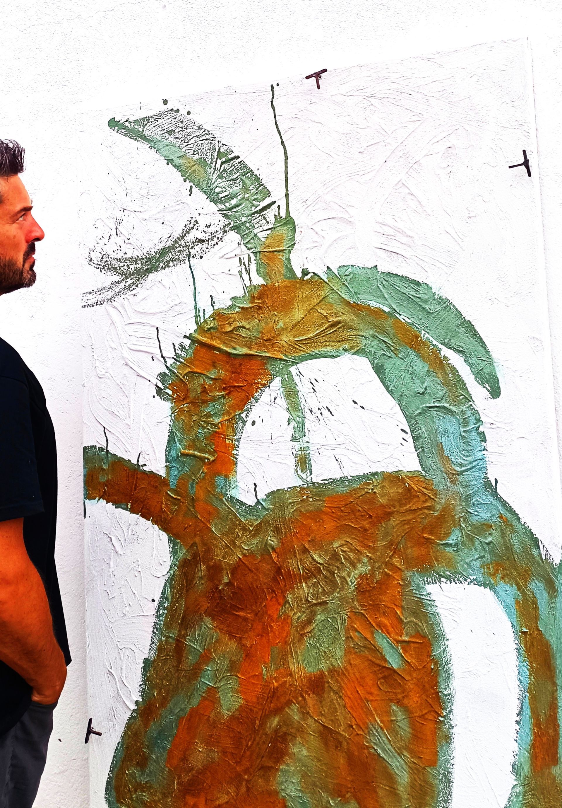 Pintura abstracta de gran formato para coleccionista en Dinamarca de Pedro Alonso.