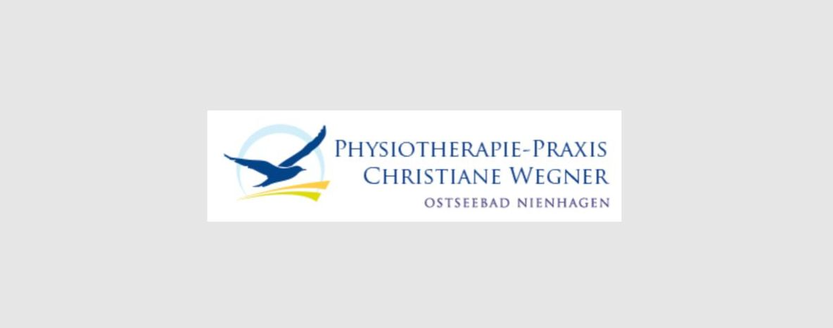 Möwe fliegt über gelben Untergrund durch einen blauen Halbkreis