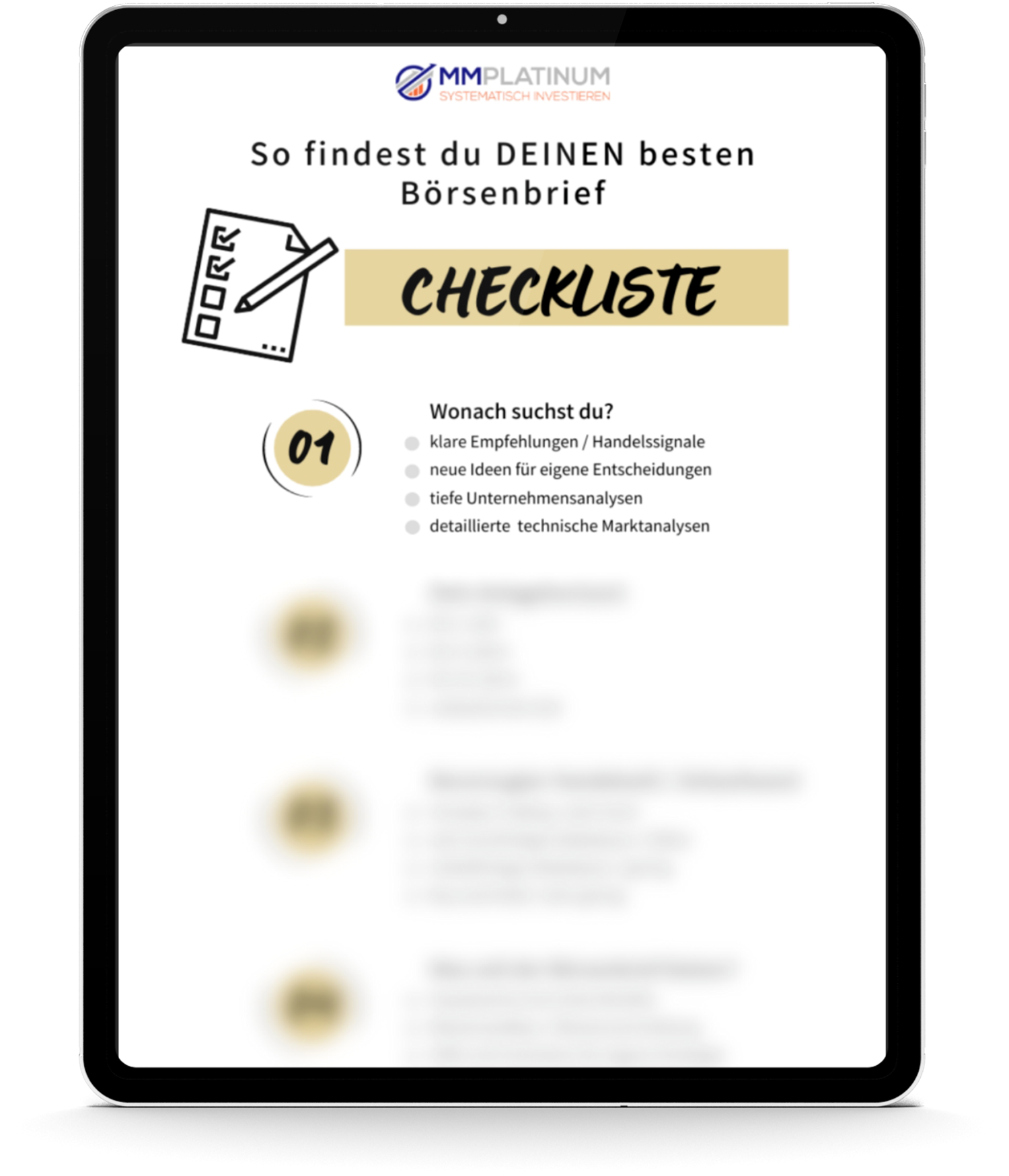 Börsenbrief-Checkliste