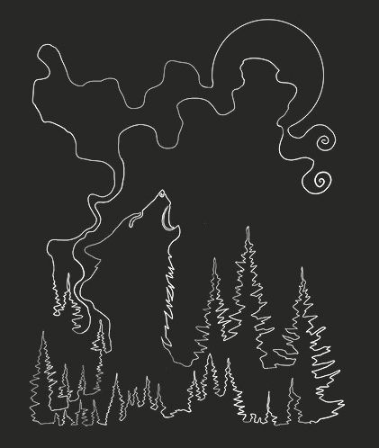 Loup, lune, wolf, moon