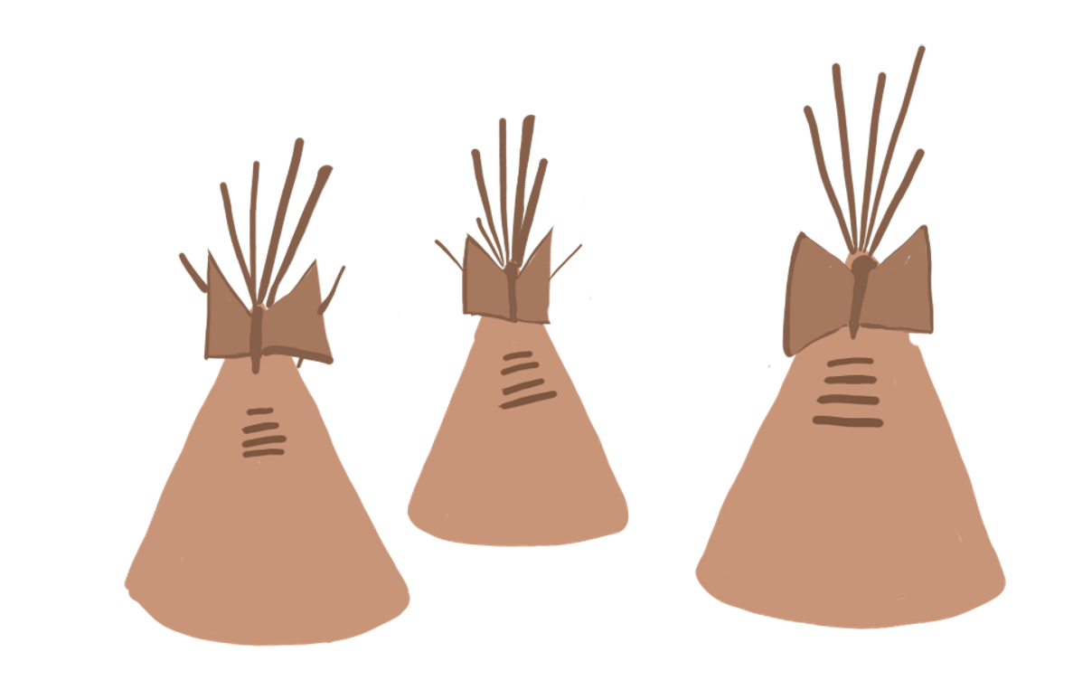illustration de trois tipis