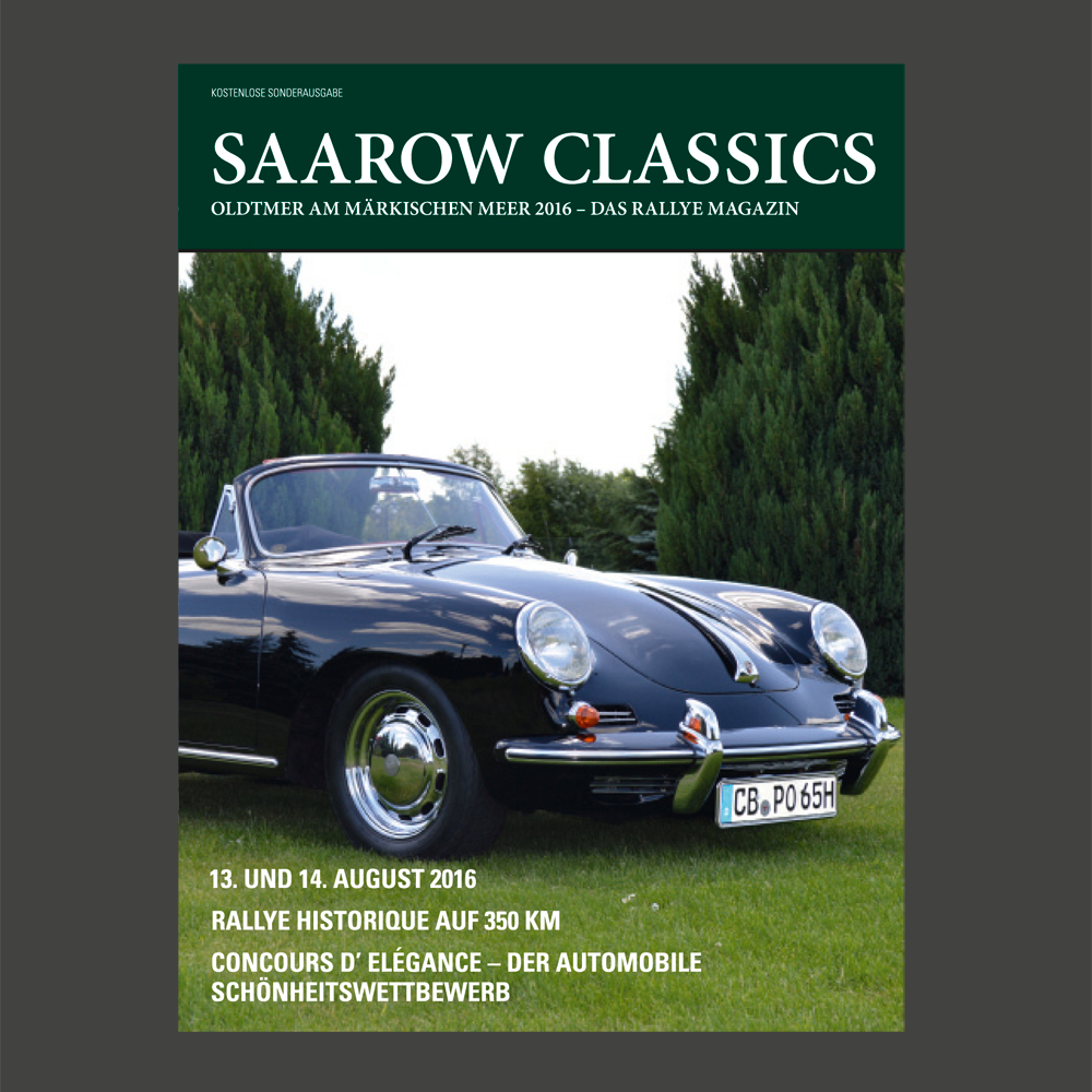 Magazin der Werbeagentur für Coburg und Umgebung.
28-seitiges Hochglanz-Magazin zur Oldtimer-Rallye in Bad Saarow, am Scharmützelsee im Sommer 2016