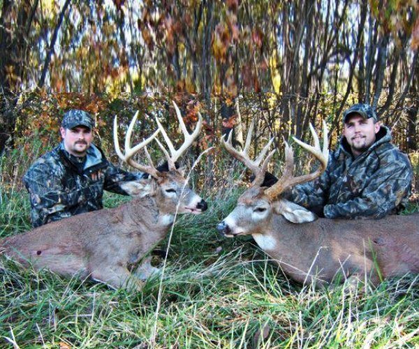 Hunter behind velvet antlers 5