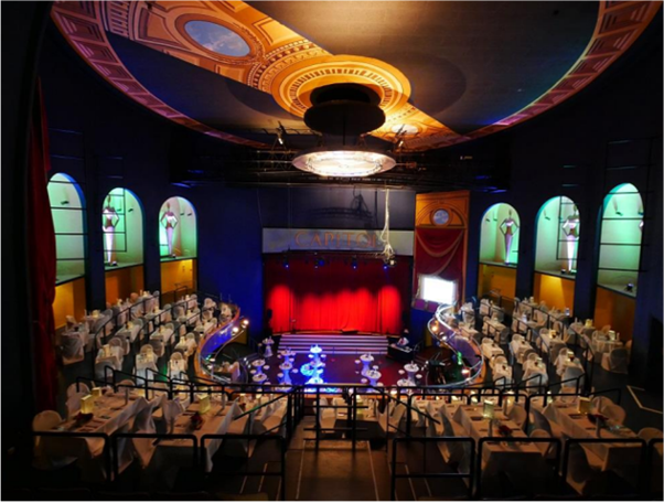 Event with stage show and served menu BALZER Event Location Capitol Offenbach (Frankfurt) – Stage with auditorium