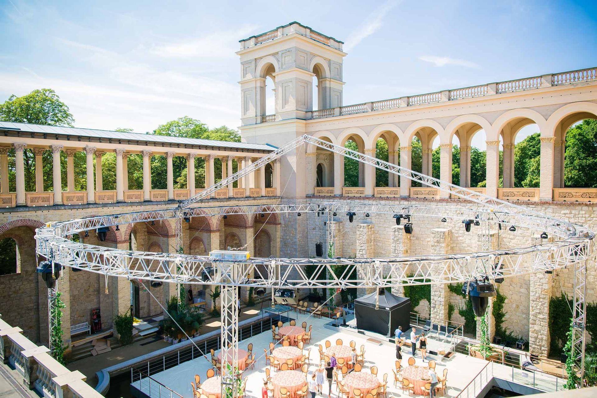 Vorbereitete Eventlocation bei einem Premium Event von BALZER