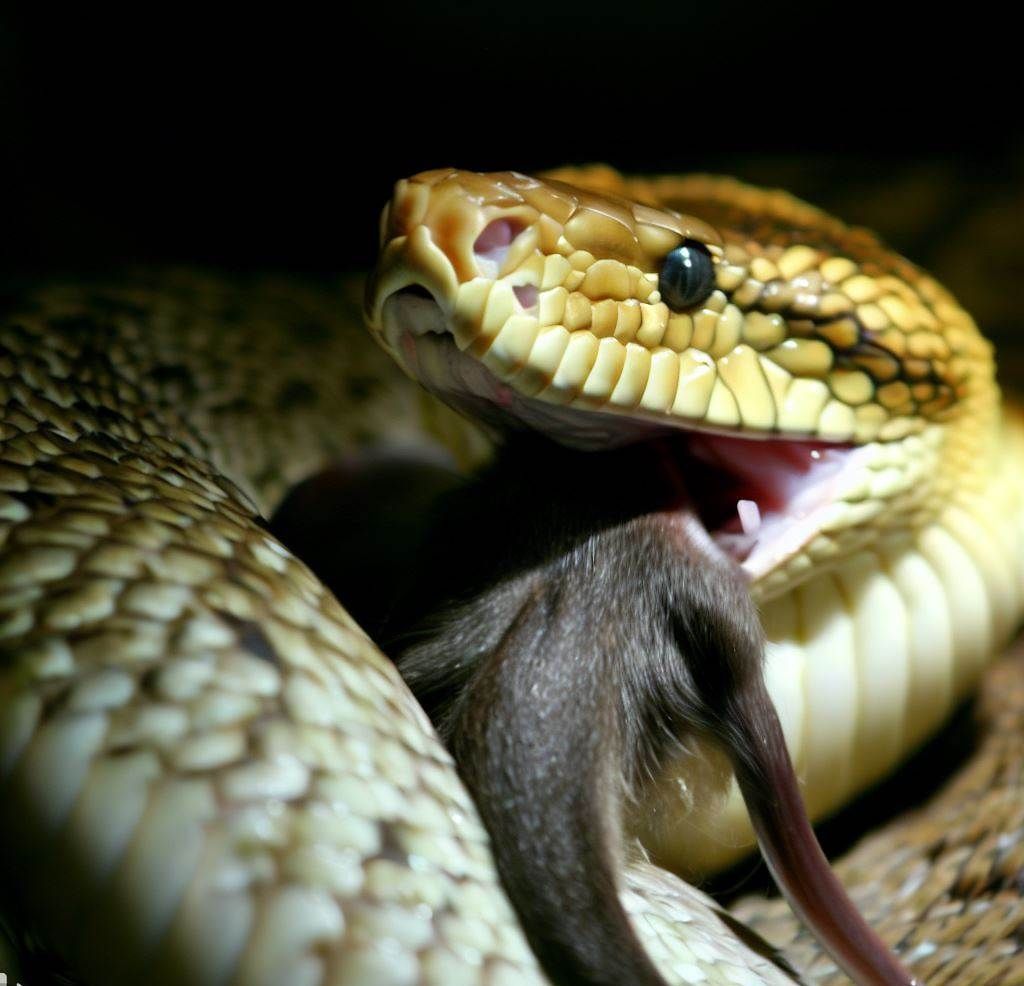 Serpiente cazando rata