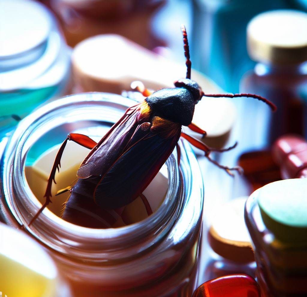 Cucaracha contaminando medicamentos en centro de salud