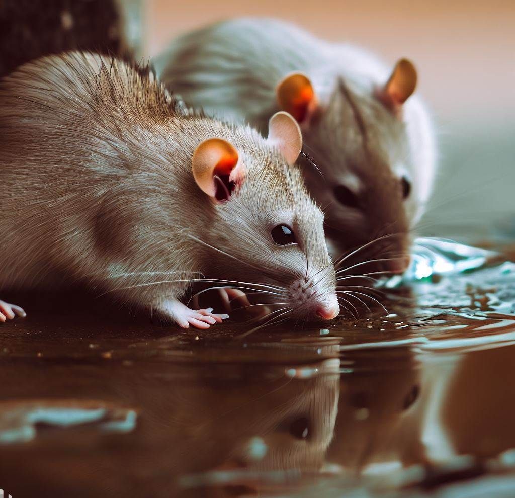 Ratas bebiendo agua