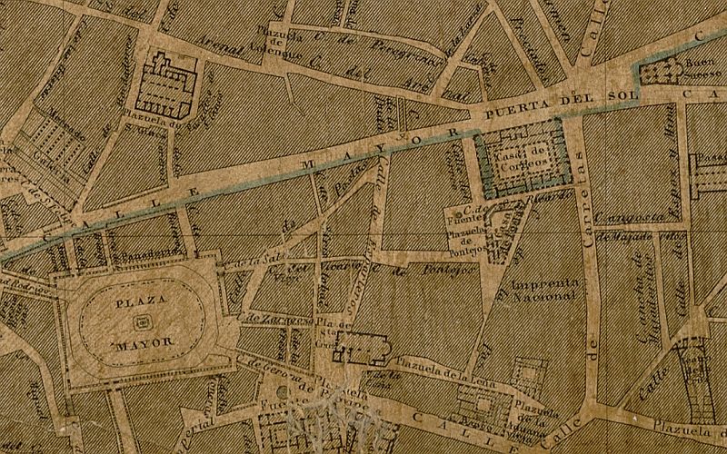 Plano de Madrid: Edición del año 1848 Vista General de Madrid Villa y Corte tal y como se aparecía en el año de 1830