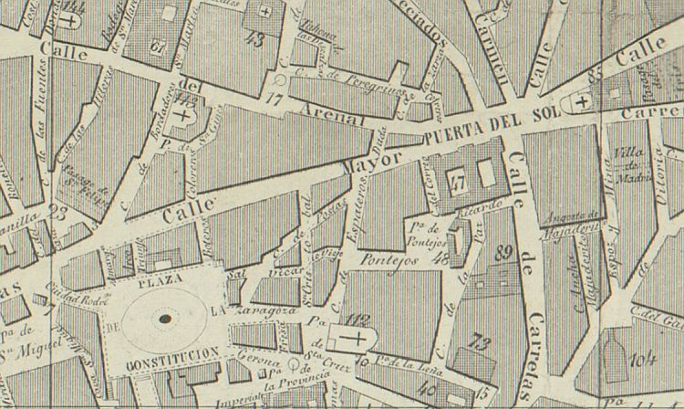 Plano de Madrid en 1849 Plano de Madrid en 1849