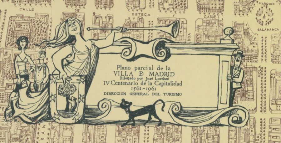 Plano parcial de la Villa de Madrid de José Loeches (1961) Plano parcial de la Villa de Madrid de José Loeches (1961)