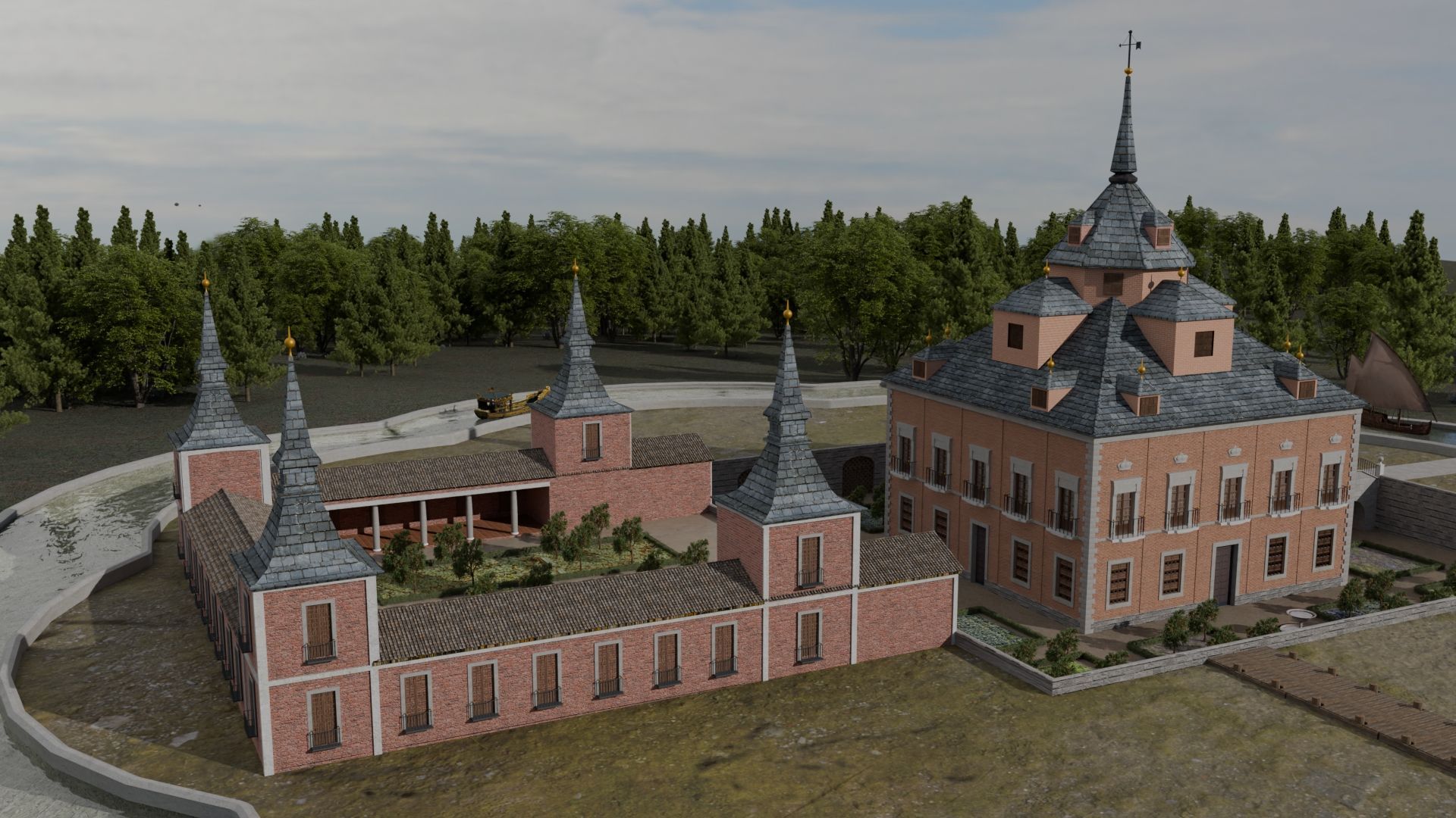 Reconstrucción virtual de la ermita de San Antonio en el Retiro Vista General de Madrid Villa y Corte tal y como se aparecía en el año de 1830