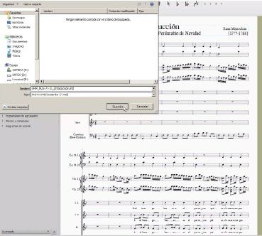 Pantallazo del programa informático MuseScore Pantallazo del programa informático MuseScore