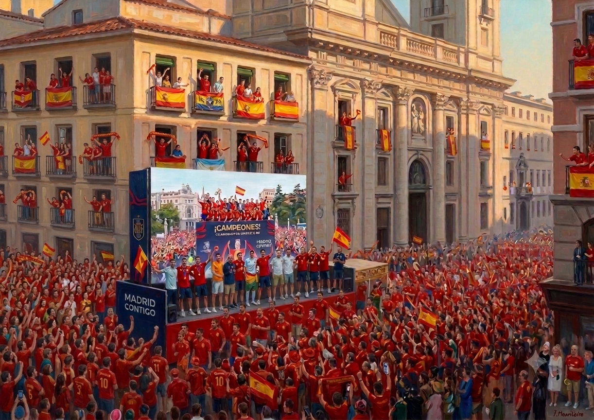 Celebración de un título en Madrid