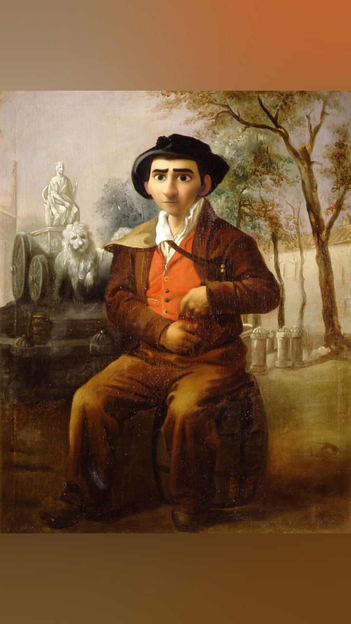 Aguador de la Fuente de la Cibeles pixarizado