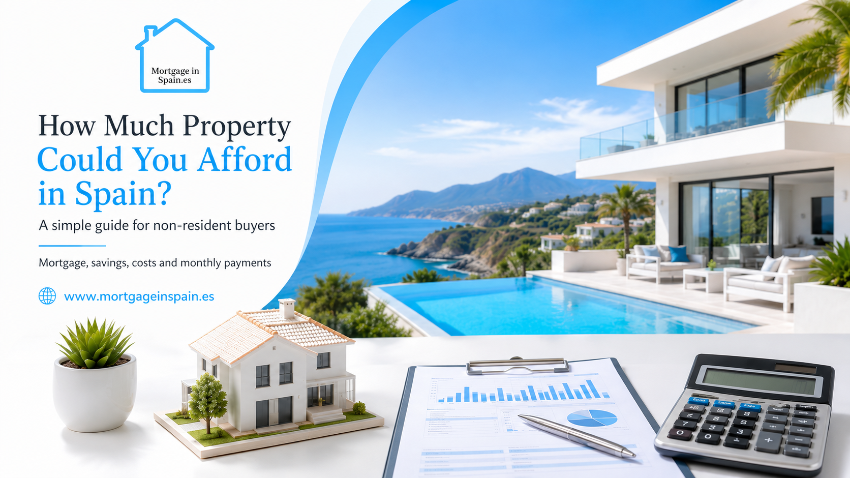 How much property can a non-resident afford in Spain based on savings and mortgage financing