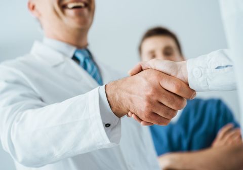 doctor shaking hands