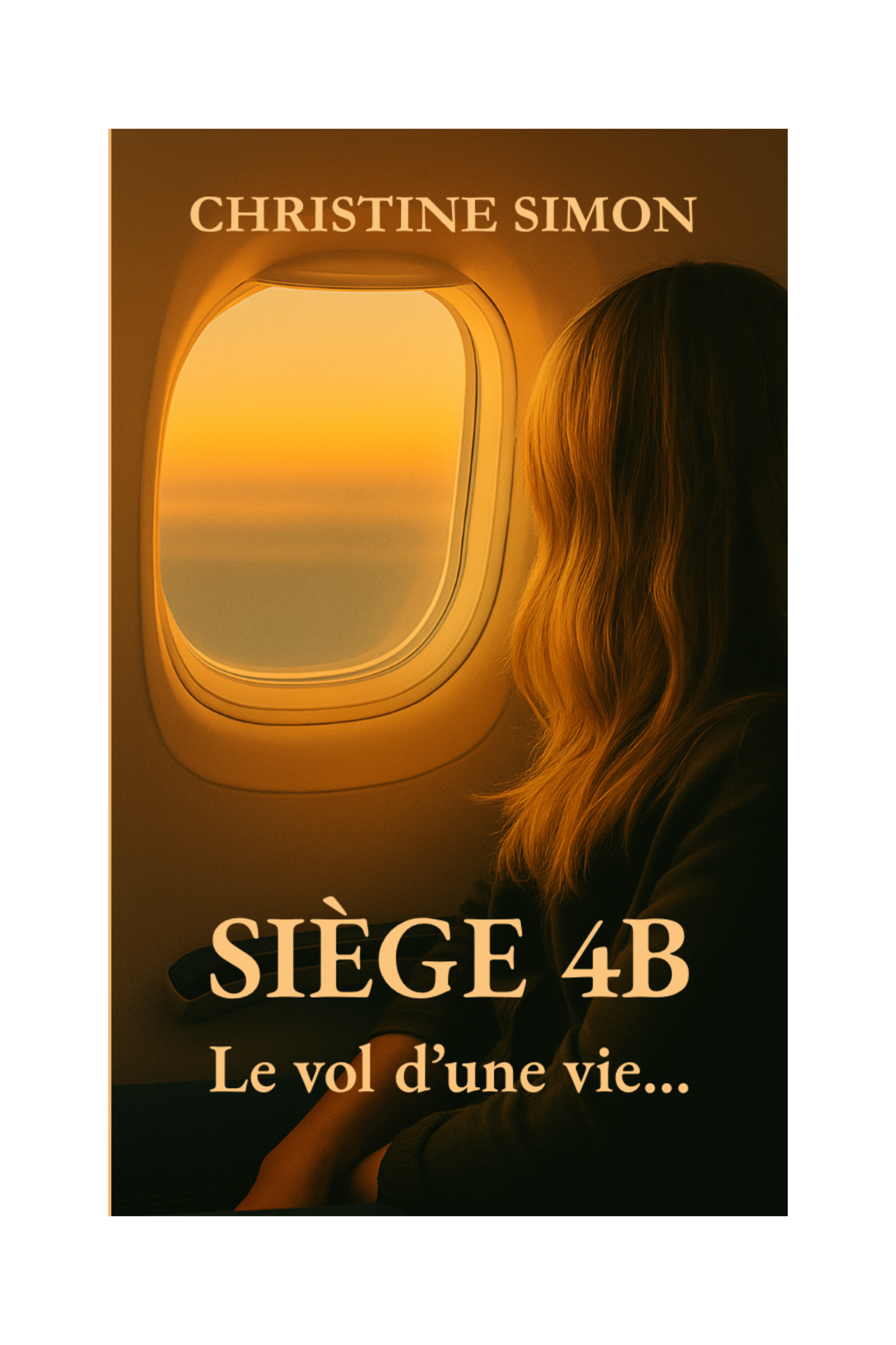 Couverture du roman Siège 4B – Le vol d’une vie... de Christine Simon, histoire contemporaine sur les hasards, les destins et les émotions.