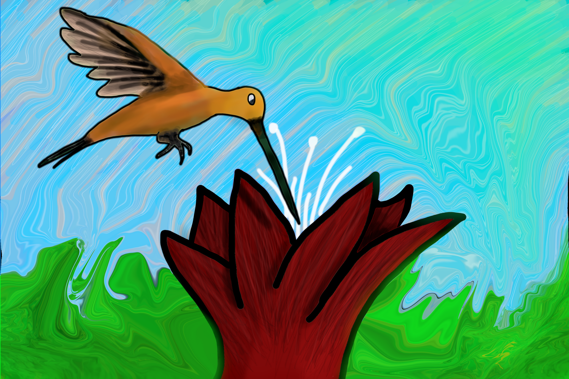 Kolibri - Digitales Kunstwerk von Paul Alexander Heigel