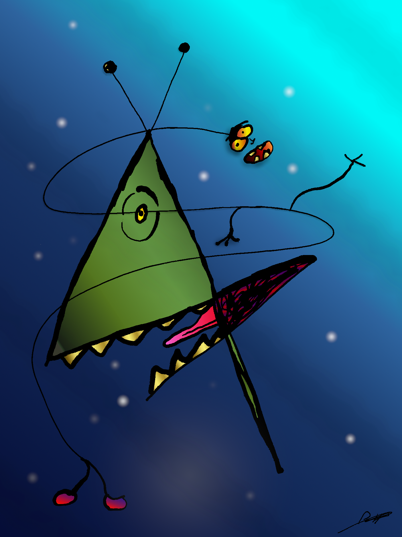 Gesellschaftskrokodil - Digitales Kunstwerk von Paul Alexander Heigel