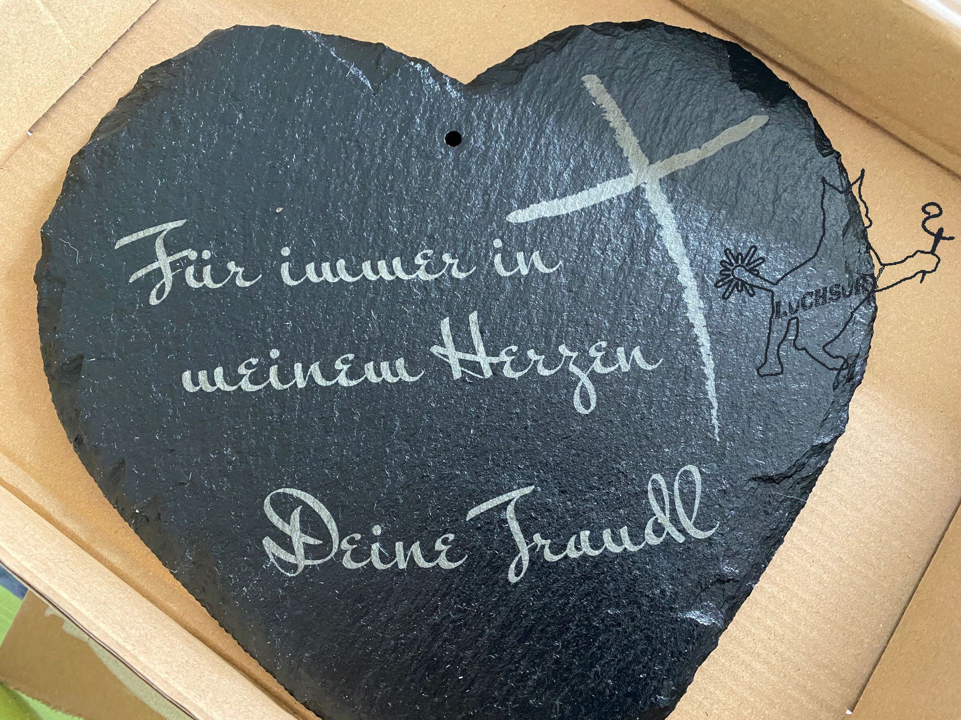 Schiefer Lasergravur