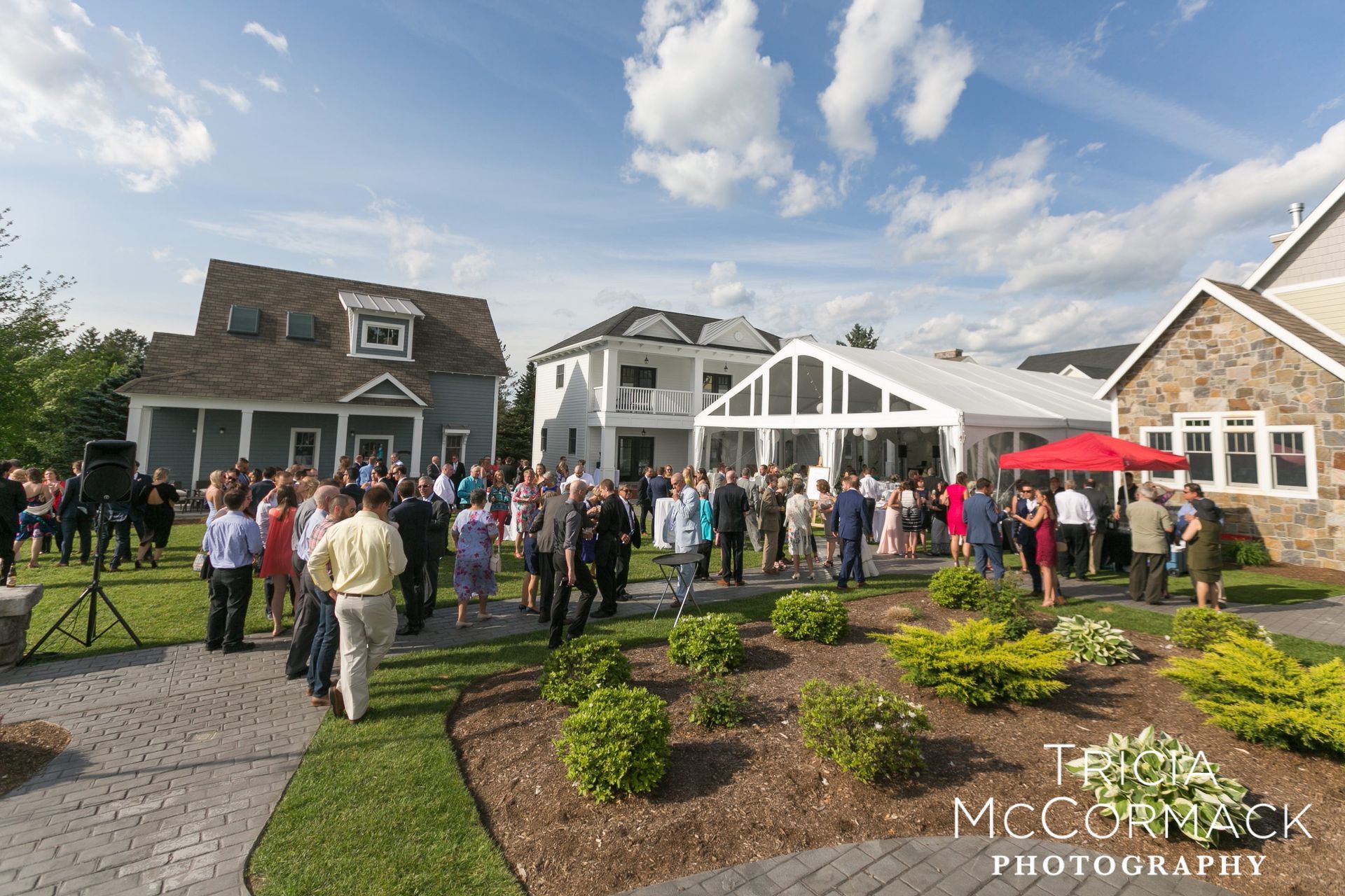 Lake House Guest Cottages of the Berkshires, Lanesborough Lanesboro MA Mass. wedding DJ tent lighting drapery