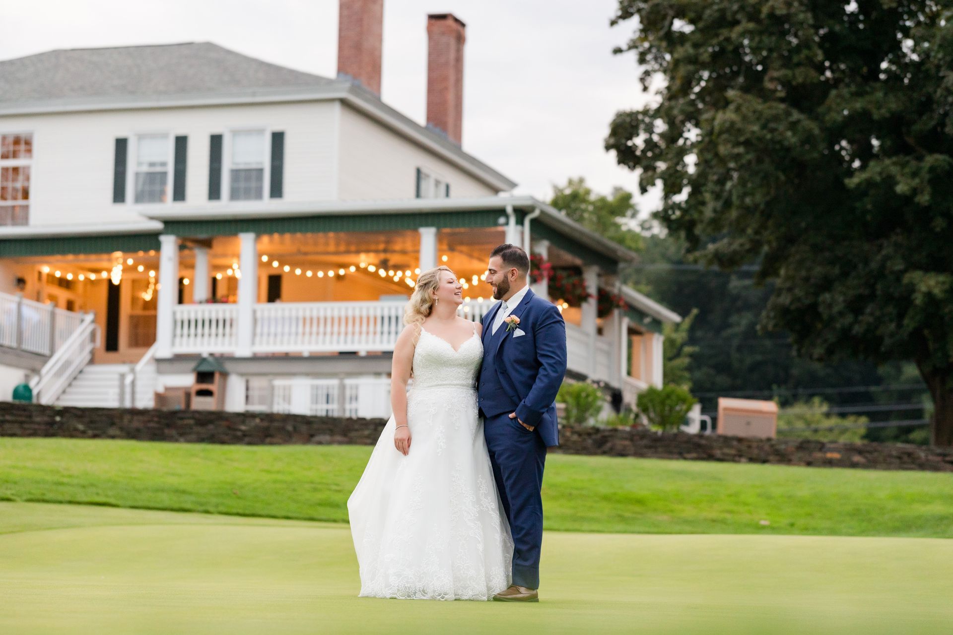 Country Club of Pittsfield, MA Mass. wedding DJ lighting drapery porch lighting service