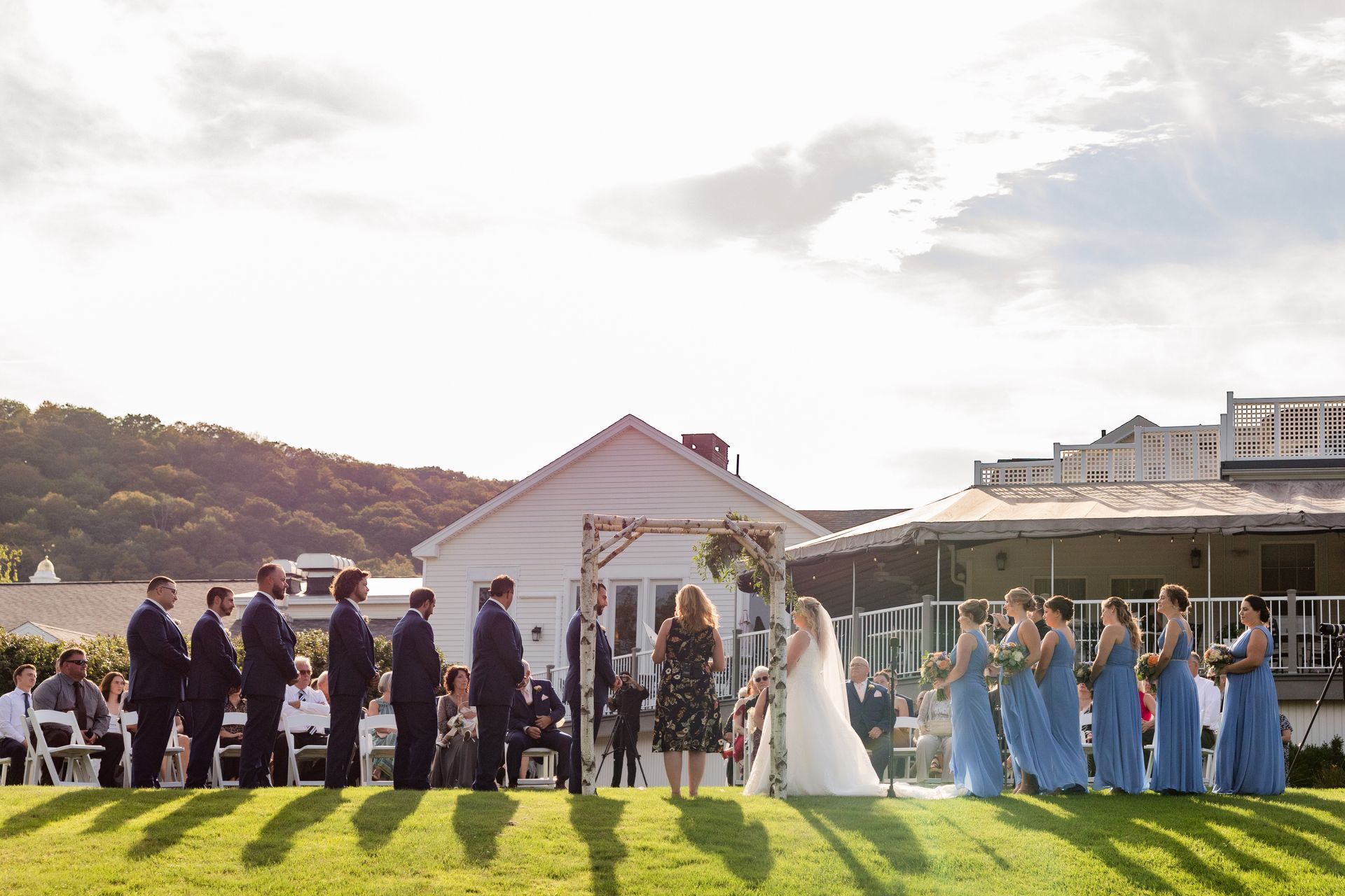 Country Club of Pittsfield, MA Mass. wedding DJ lighting drapery porch lighting service