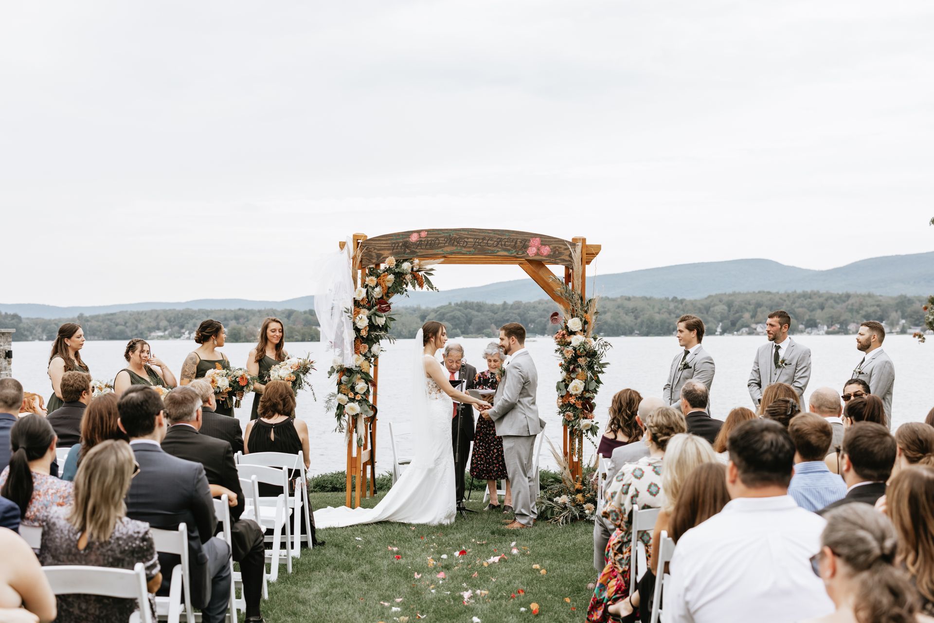 Lake House Guest Cottages of the Berkshires, Lanesborough Lanesboro MA Mass. wedding DJ tent lighting drapery