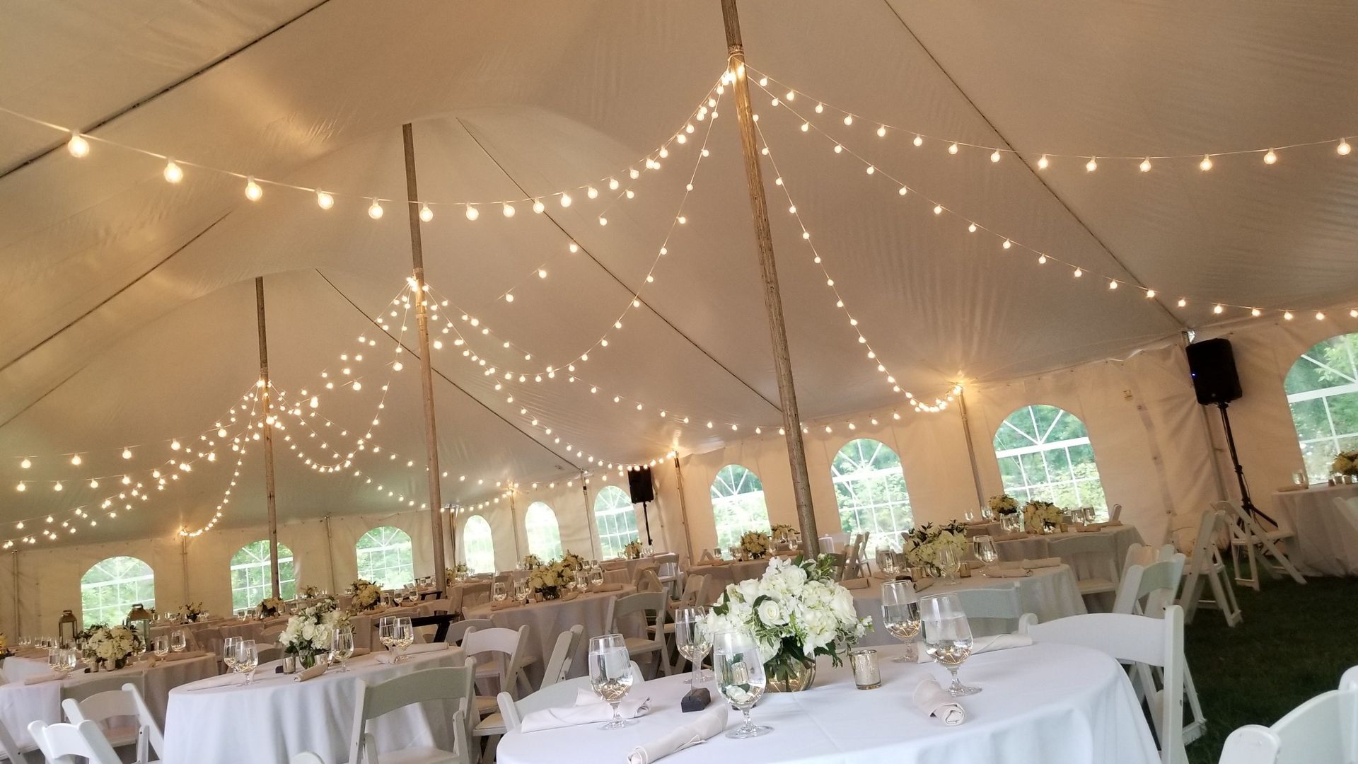 Event Wedding Tent Lights Lighting Drapes Drapery Service Provider in Berkshires Western MA Mass. Lanesboro Lanesborough