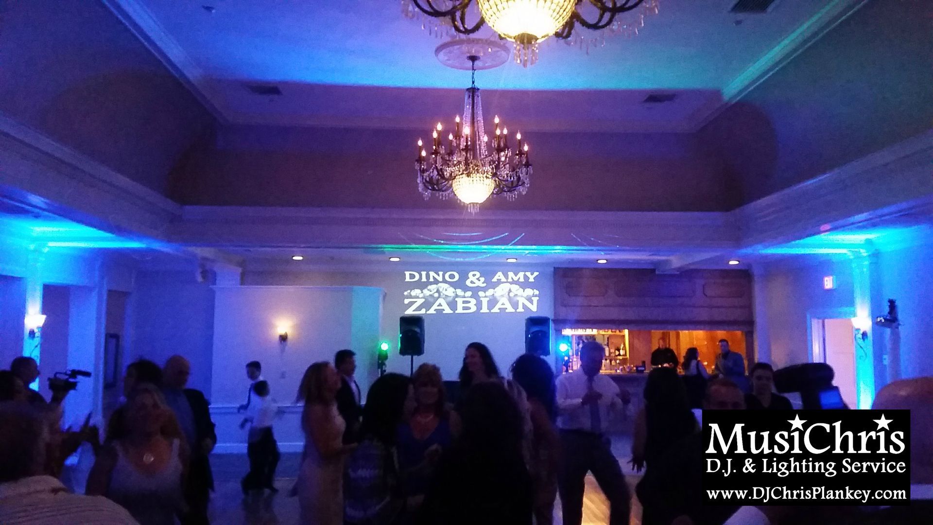 Country Club of Pittsfield, MA Mass. wedding DJ lighting drapery porch lighting service