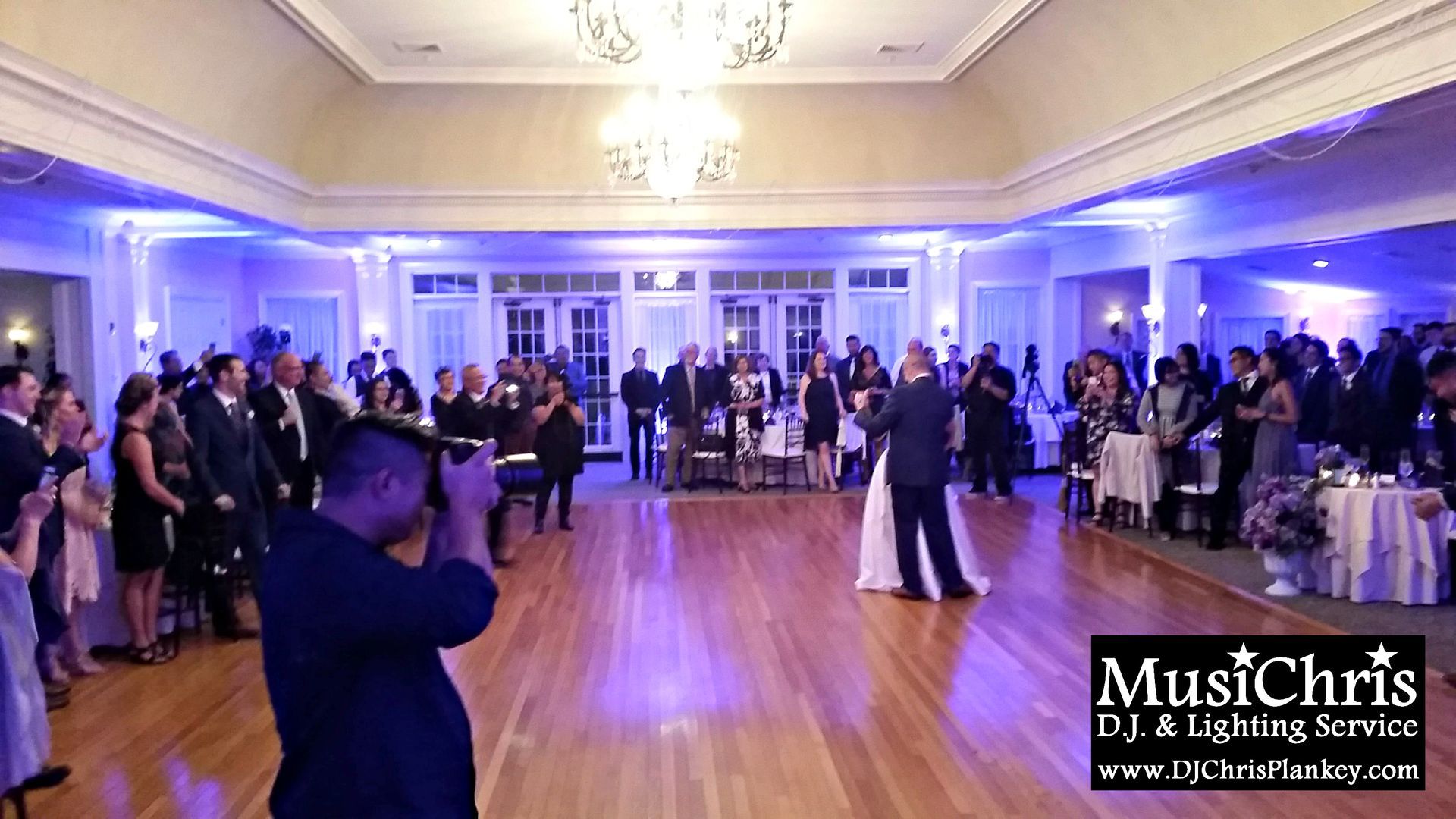 Country Club of Pittsfield, MA Mass. wedding DJ lighting drapery porch lighting service