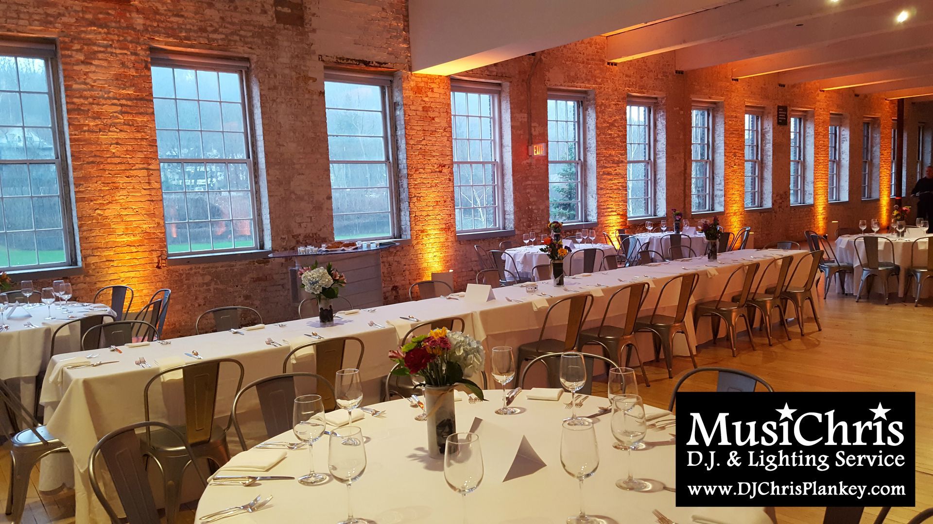 Mass MoCA wedding DJ North Adams, MA Berkshires Western Mass. art museum wedding lighting service provider