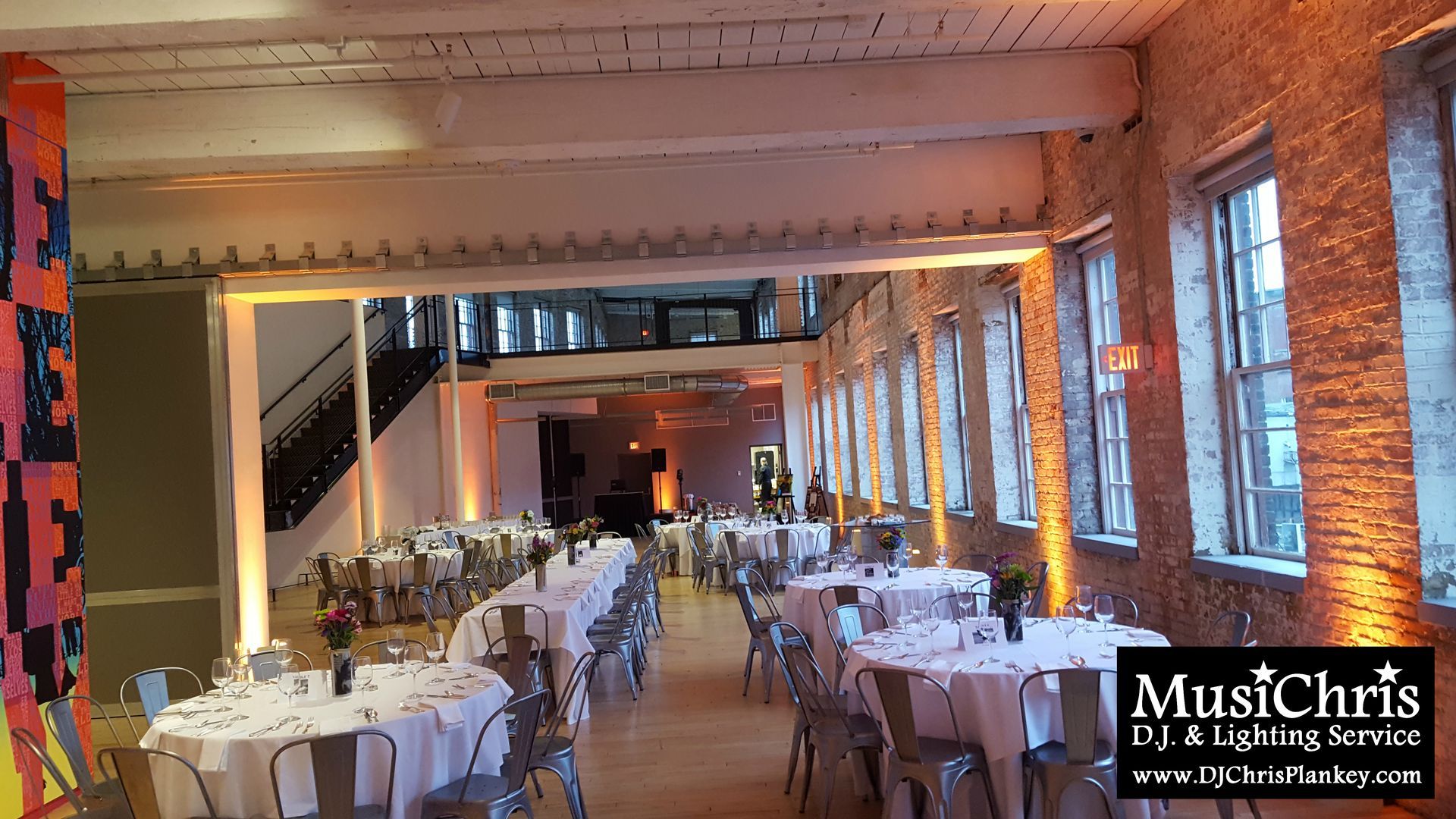 Mass MoCA wedding DJ North Adams, MA Berkshires Western Mass. art museum wedding lighting service provider