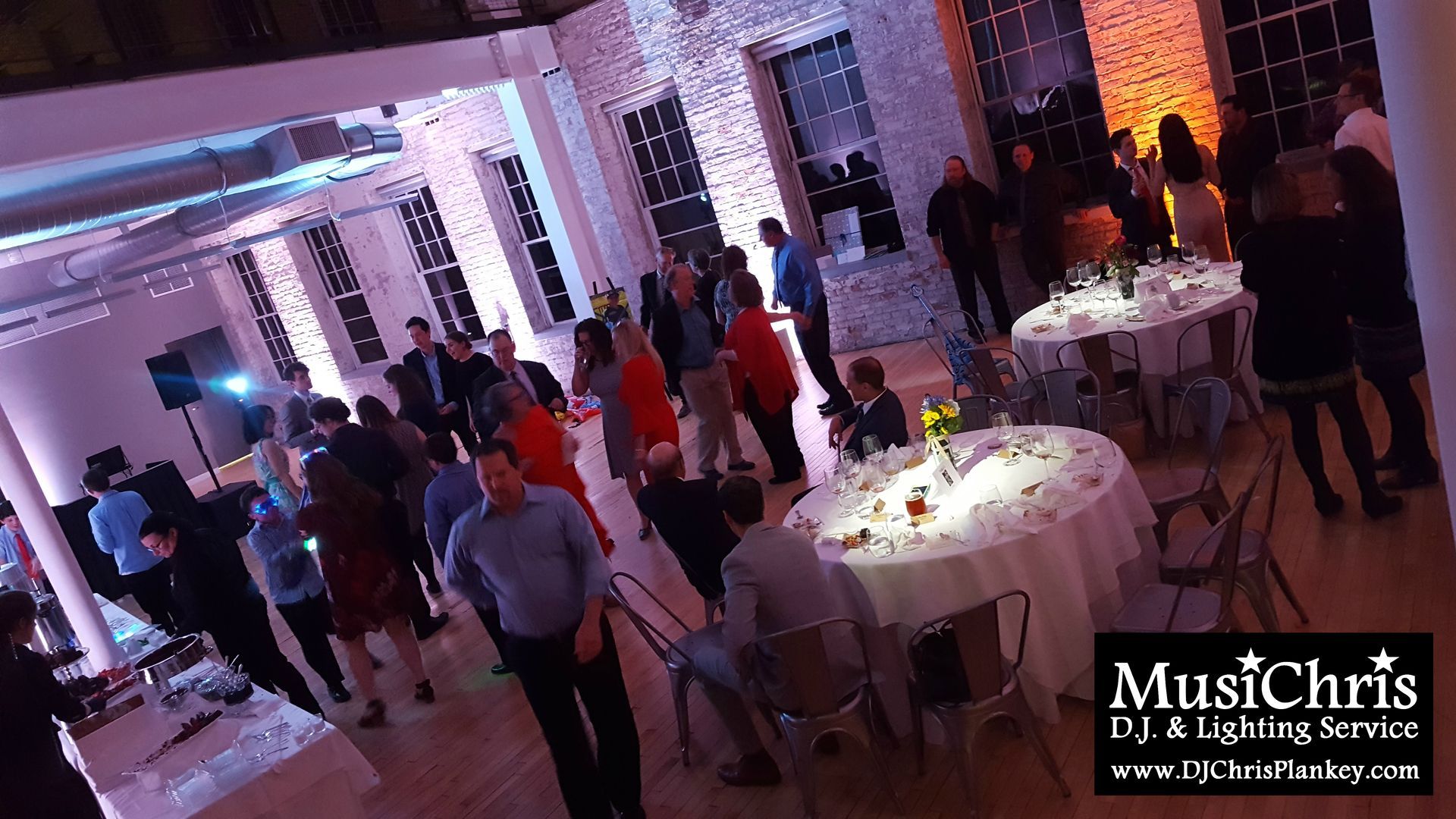 Mass MoCA wedding DJ North Adams, MA Berkshires Western Mass. art museum wedding lighting service provider