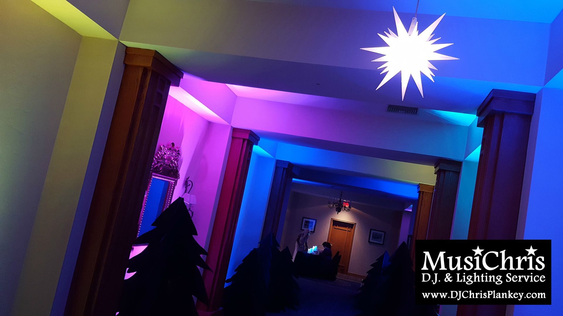 Northern Lights Aurora Borealis Prom party theme lighting ideas decorations effects Pittsfield High School 2018 prom