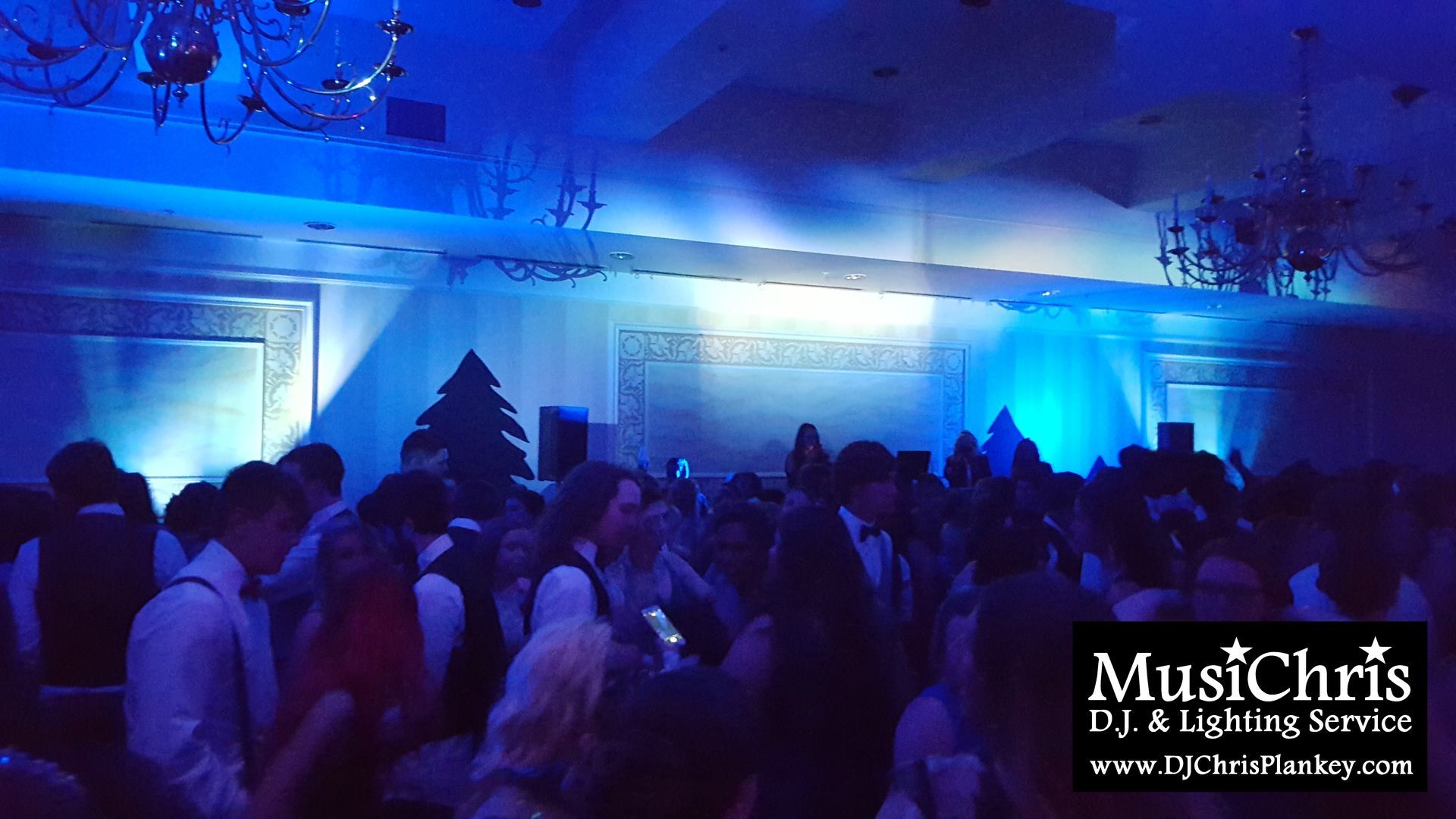 Northern Lights Aurora Borealis Prom party theme lighting ideas decorations effects Pittsfield High School 2018 prom