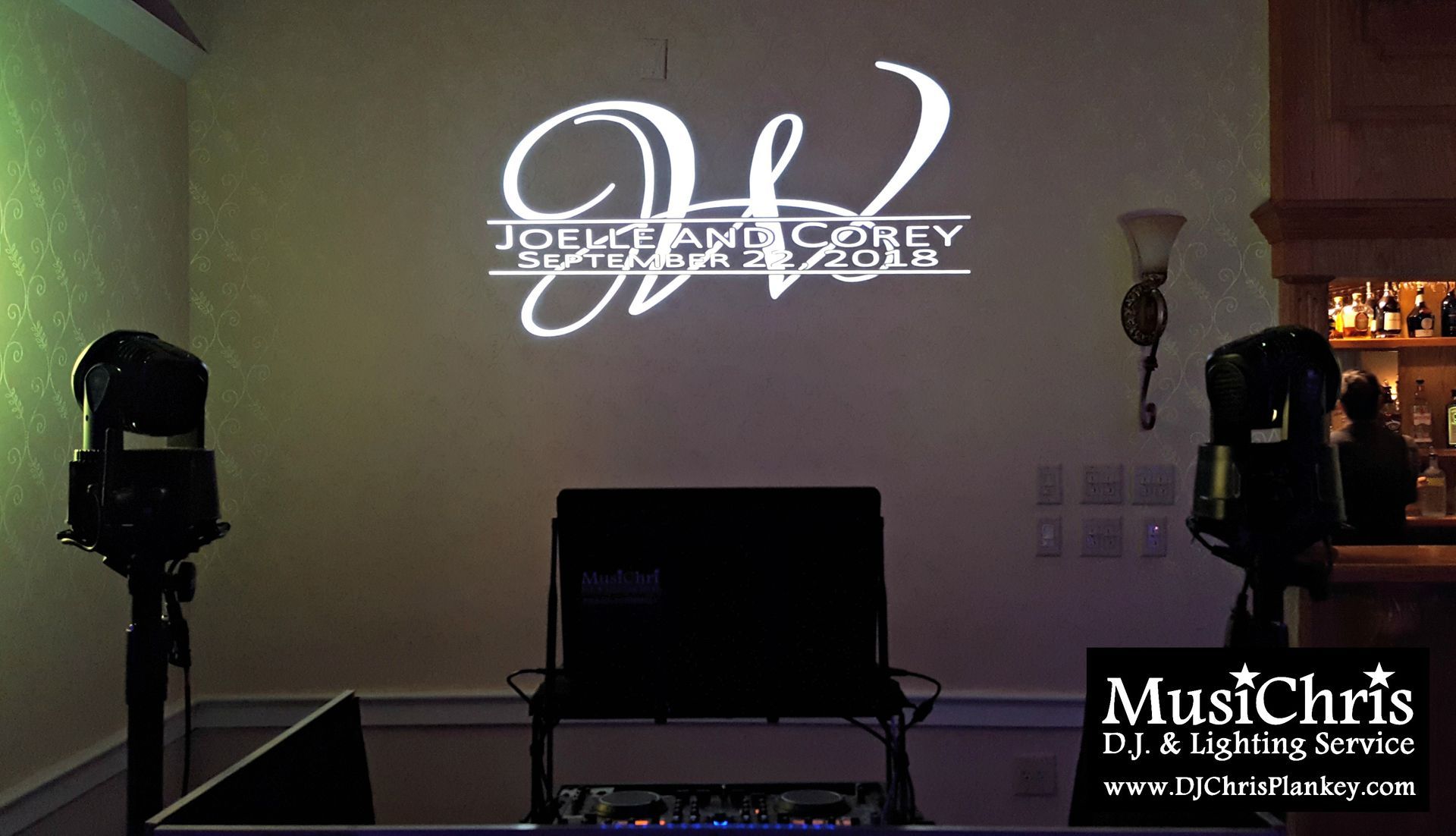 Country Club of Pittsfield, MA Mass. wedding DJ lighting drapery porch lighting service