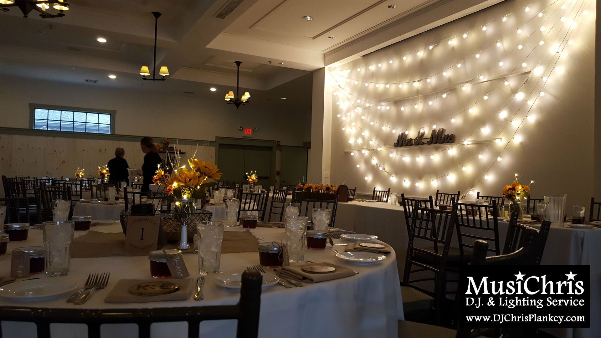 Barrington Hall, Great Barrington, MA wedding venue Crissey Farm wedding DJ lighting drapery