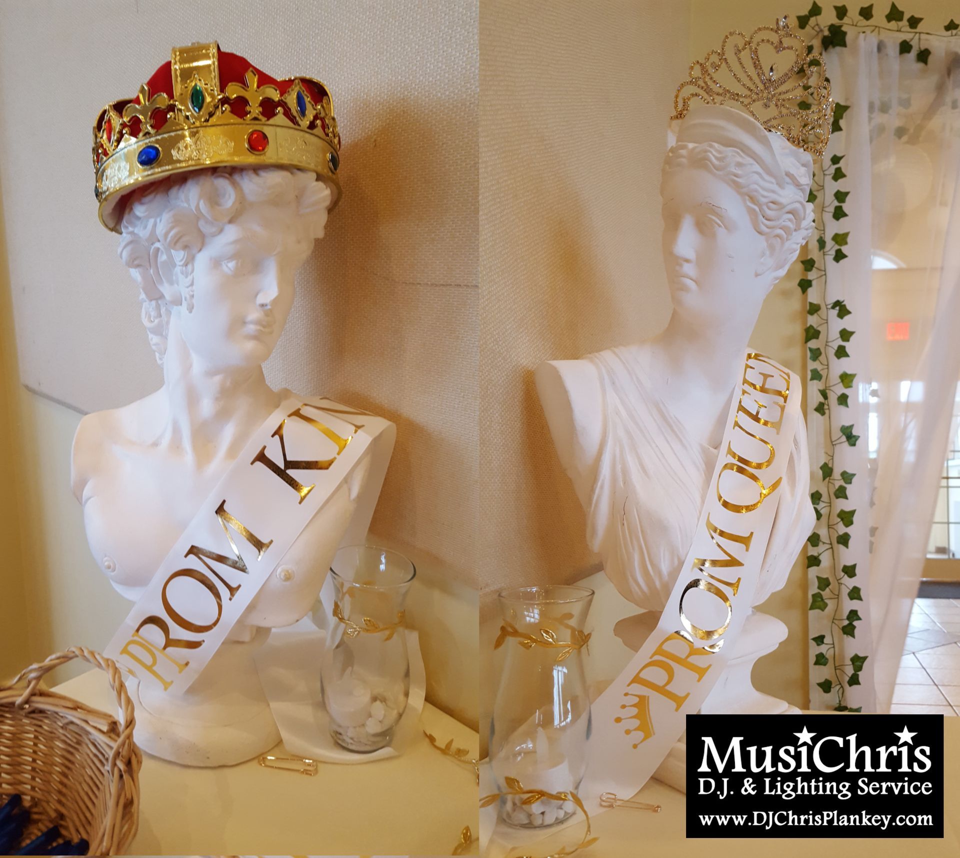 Greek Themed Prom event party decorations lighting ideas