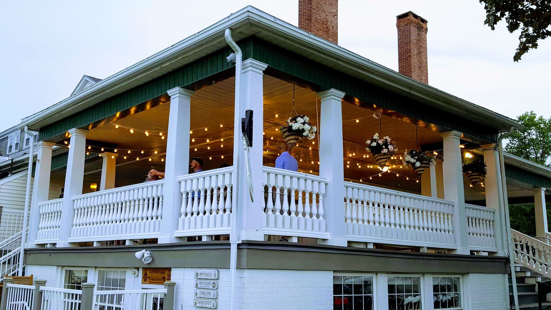 Country Club of Pittsfield, MA Mass. wedding DJ lighting drapery porch lighting service