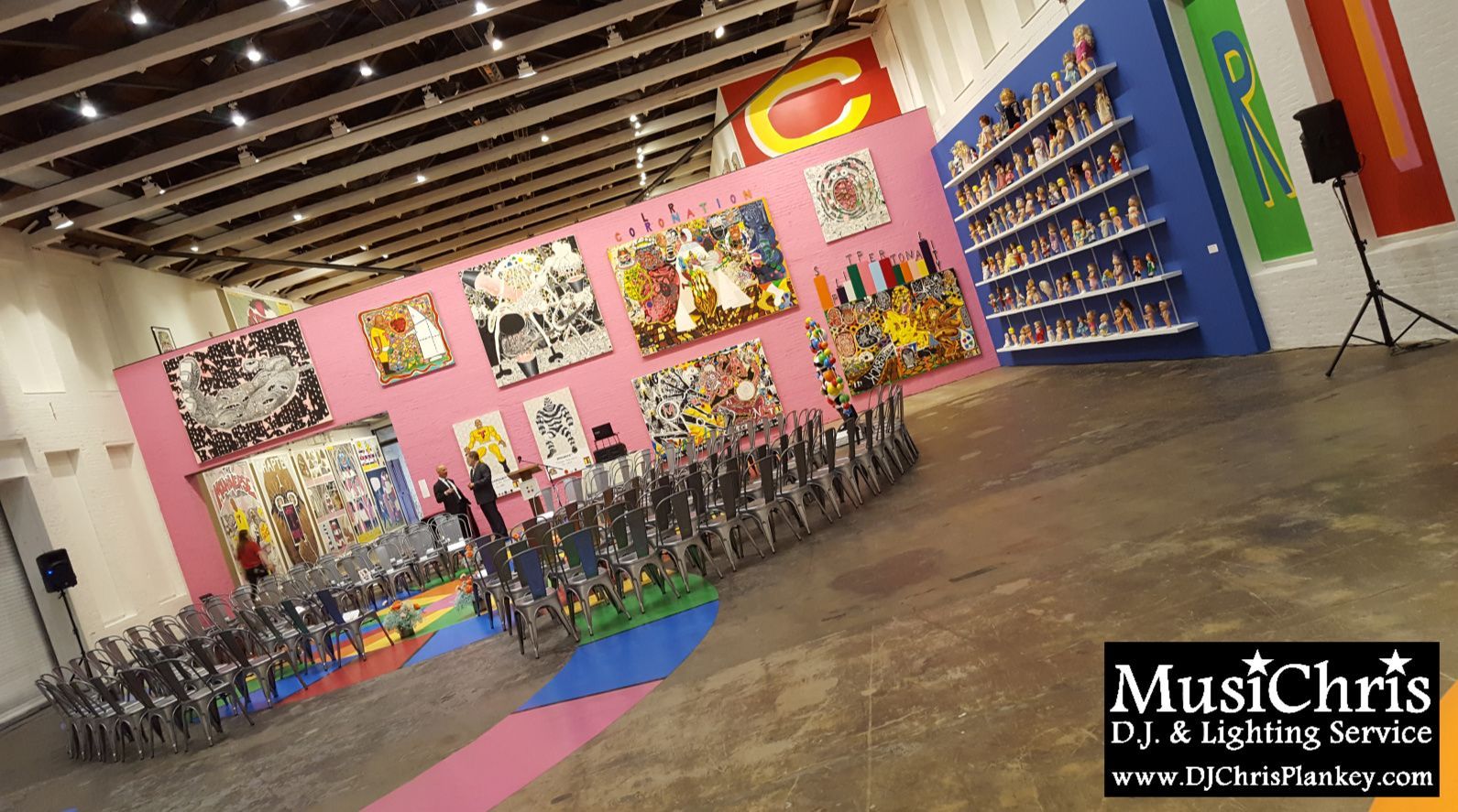 Mass MoCA wedding DJ North Adams, MA Berkshires Western Mass. art museum wedding lighting service provider