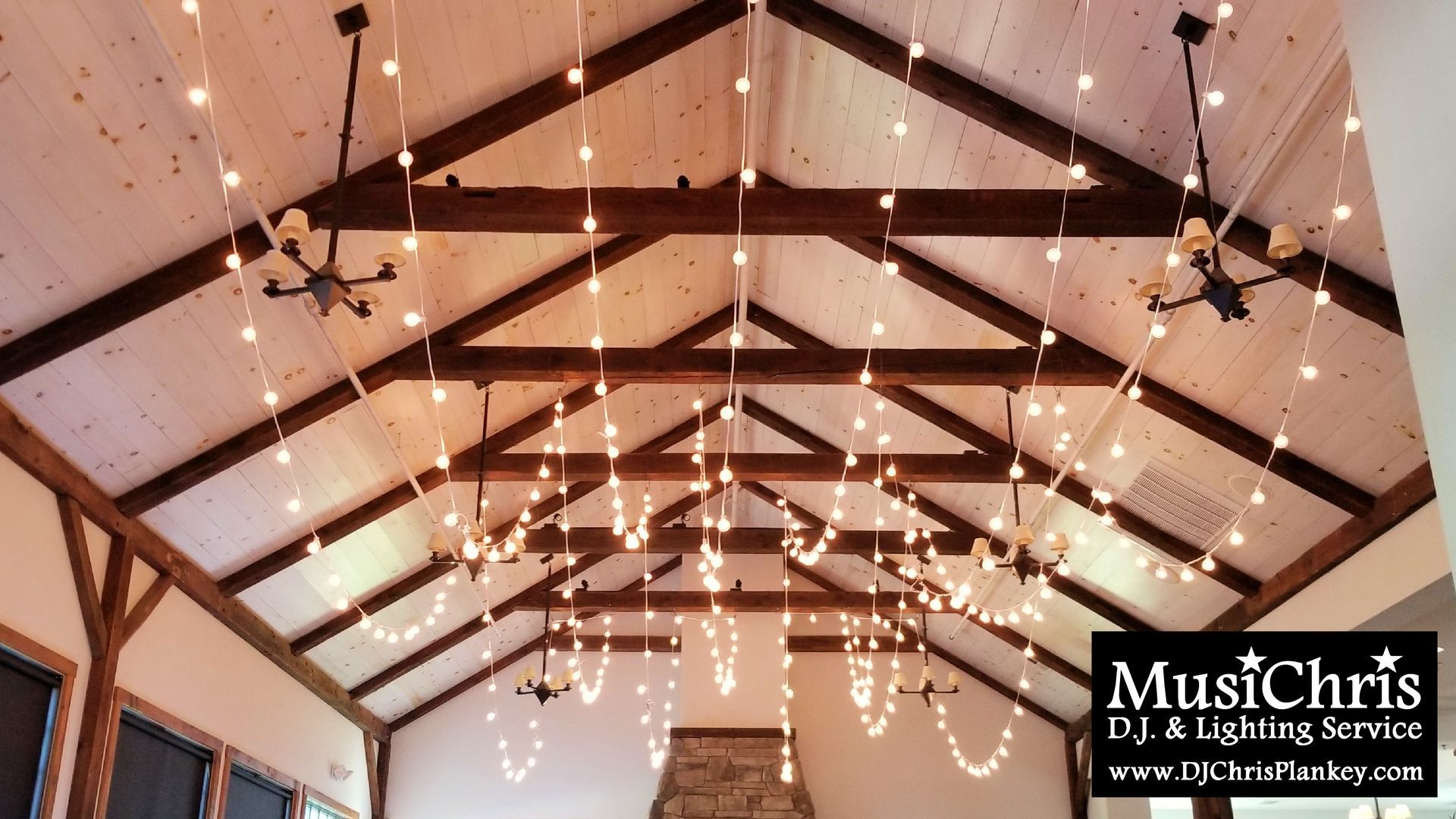 Barrington Hall, Great Barrington, MA wedding venue Crissey Farm wedding DJ lighting drapery