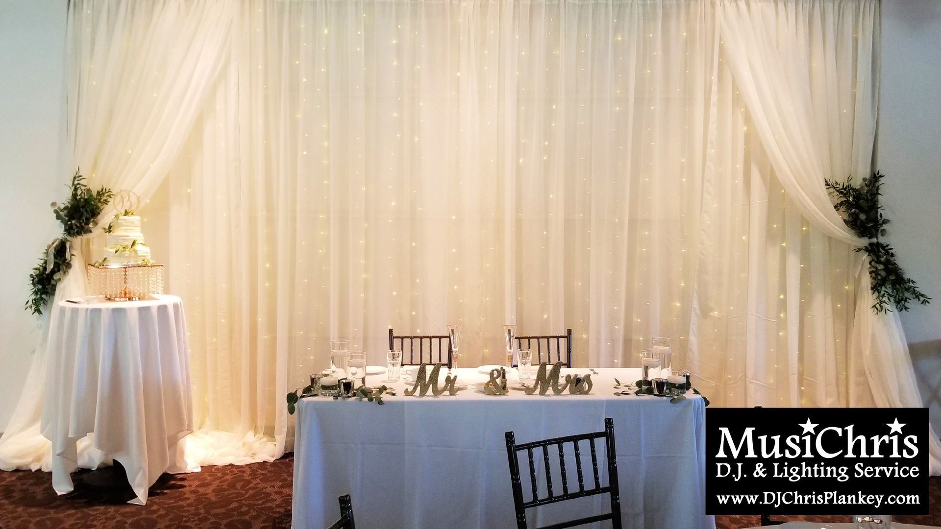 Barrington Hall, Great Barrington, MA wedding venue Crissey Farm wedding DJ lighting drapery