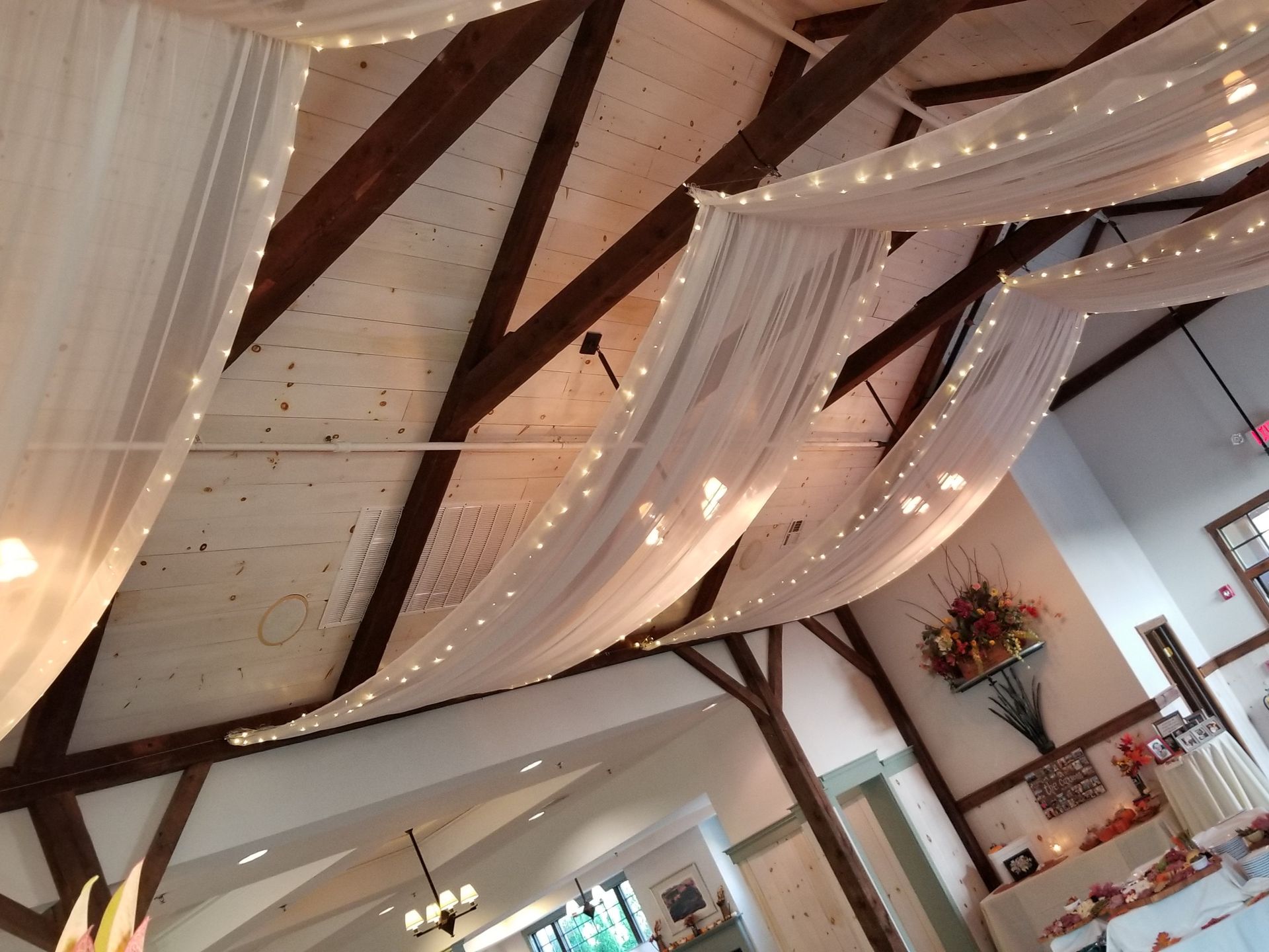 Barrington Hall, Great Barrington, MA wedding venue Crissey Farm wedding DJ lighting drapery