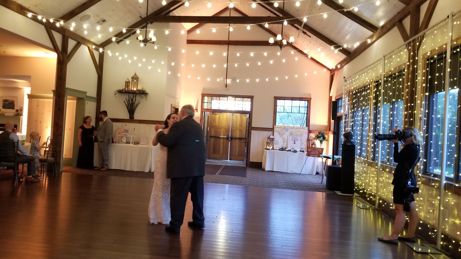 Barrington Hall, Great Barrington, MA wedding venue Crissey Farm wedding DJ lighting drapery