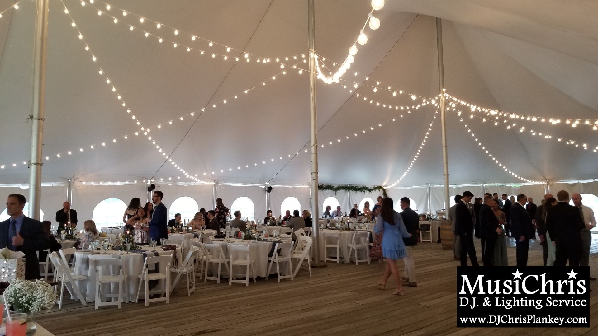 Wedding Tent Lights Lighting Drapes Drapery Service Provider Berkshires Western DJ Mass. Pittsfield Hancock Shaker Village