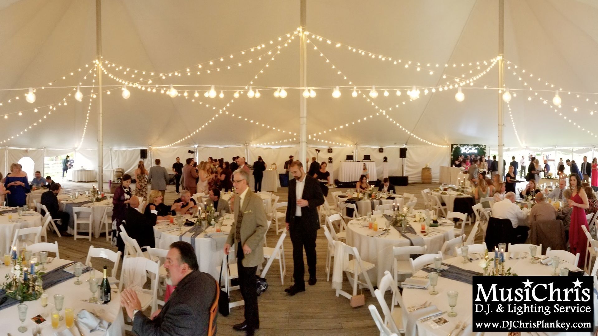 Wedding Tent Lights Lighting Drapes Drapery Service Provider Berkshires Western DJ Mass. Pittsfield Hancock Shaker Village