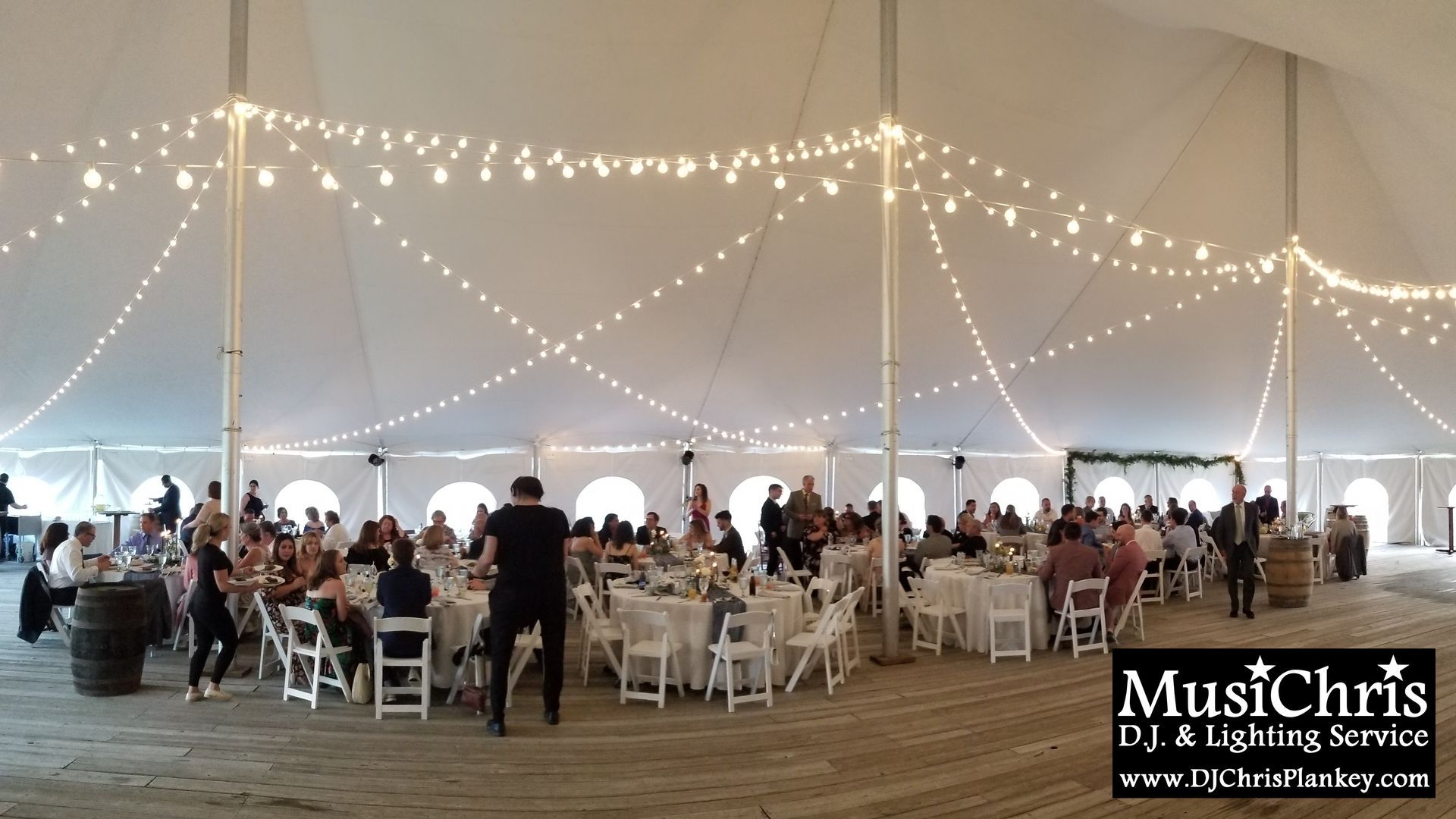 Wedding Tent Lights Lighting Drapes Drapery Service Provider Berkshires Western DJ Mass. Pittsfield Hancock Shaker Village