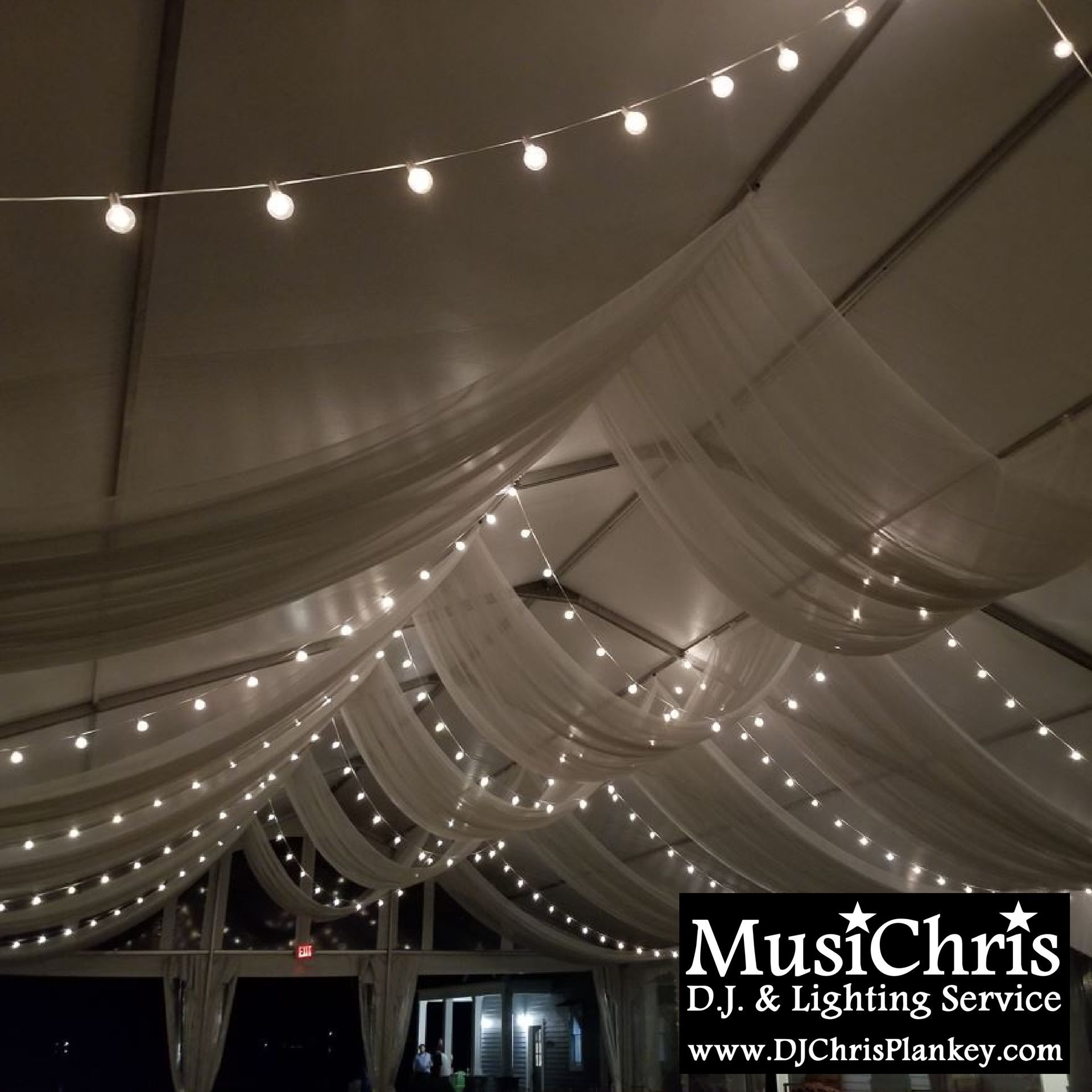 Lake House Guest Cottages of the Berkshires, Lanesborough Lanesboro MA Mass. wedding DJ tent lighting drapery